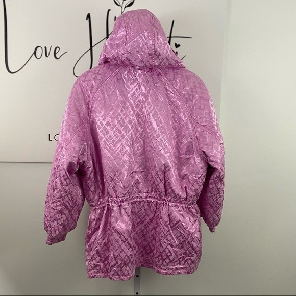 * Vintage Pink Jacket Miss Phenis Ski Full Zip with Gold Heart Retro 80s 90s - Picture 6 of 16